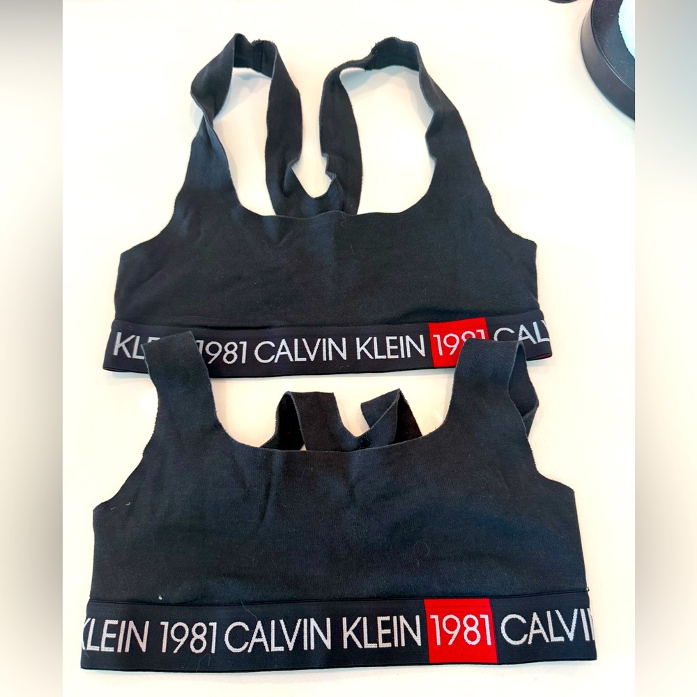 CALVIN KLEIN Women’s Black Cotton Unlined Bralette, Size Small